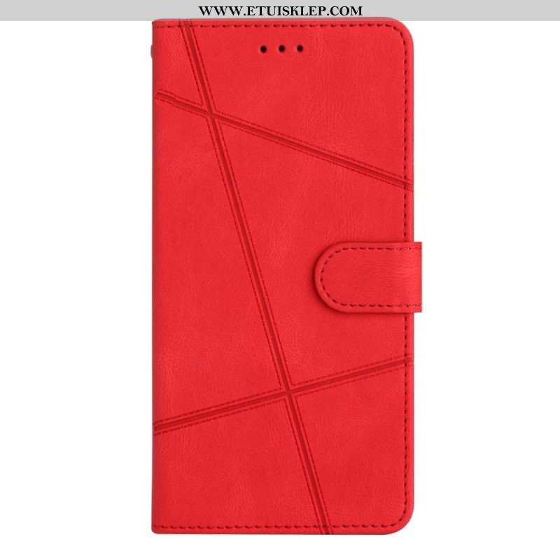 Etui Folio do Xiaomi Redmi Note 12 4G z Łańcuch Geometryczne Paski